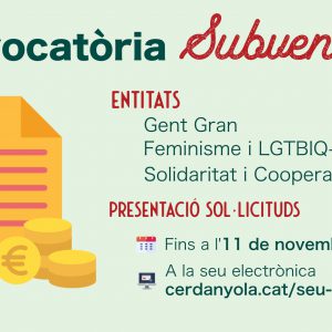 Aprovades les convocatòries de subvencions adreçades a entitats de Gent Gran, Feminisme i LGTBIQ+ i Solidaritat i Cooperació