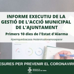 El govern emet un informe de la gestió de l’acció municipal durant els primers 10 dies de l’estat d’alarma