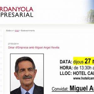 Proper dinar d’empresa amb Miguel Angel Revilla, 27 de març