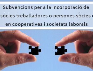 Subvencions per a la incorporació de persones sòcies en cooperatives i societats laborals